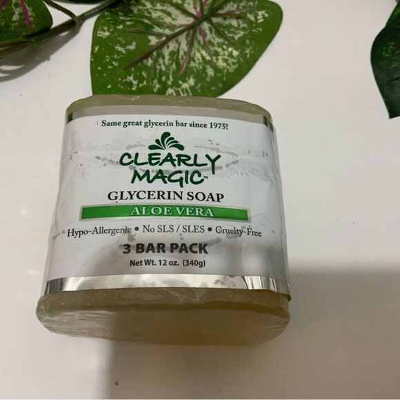 Clearly Magic discontinued glycerin aloe Vera soap 3 bar pack 12oz - Picture 1 of 6